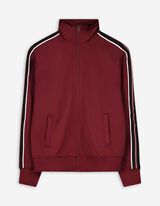 Sweatjacke - Galonstreifen - dunkelrot