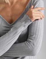 Maglia a manica lunga - Orlo a conchiglia - grigio