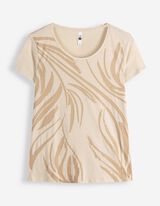 T-Shirt - Allover-Muster - Beige