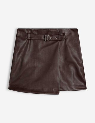 Minisukně - PU - tmave cervená