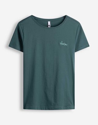 T-Shirt - Stickereien - T&uuml;rkis