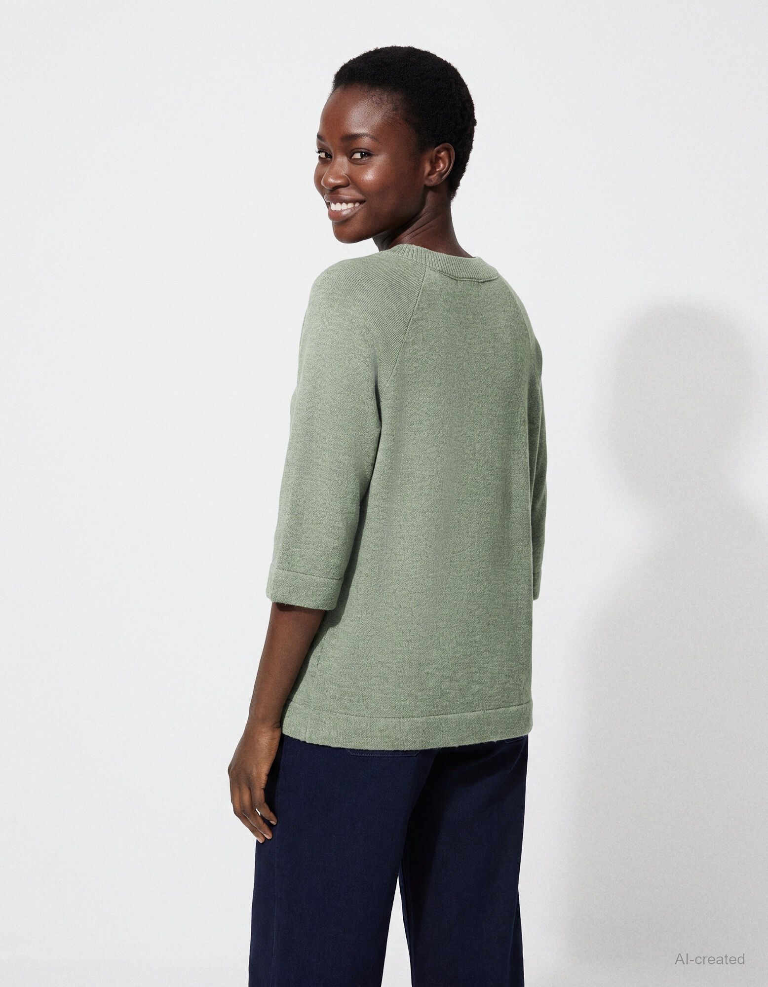 Pullover - Dreiviertel&auml;rmel - Khaki