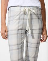 Pyjamahose - Karomuster - weiß