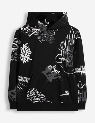 Hoodie - Oversized fit - Zwart