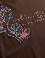 T-Shirt - Stickerei - Braun