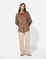 švarkas -marškiniai - Dirbtinė zomša - rudas