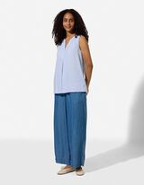 Blusentop - Allover-Print - Hellblau