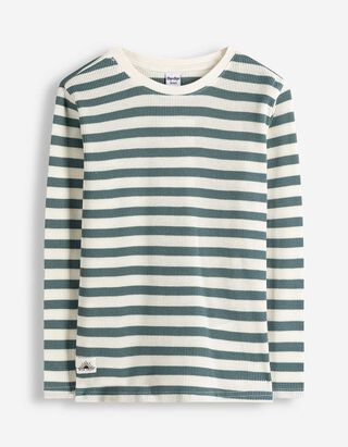 Langarmshirt - Streifen - gr&uuml;n