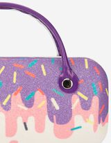 M&auml;dchen Brillenetui - Glitzer-Print       