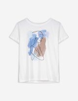 T-Shirt - Zierperlen - weiß
