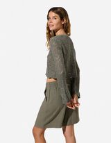 Cardigan - La&ccedil;age - khaki