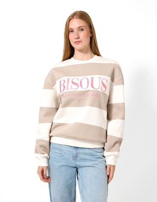 Sweatshirt - Messageprint - Beige