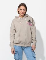 Felpa aperta - Stampa sul retro - beige
