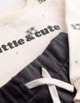 Set di felpa e pantaloni - Cotone - Bianco sporco