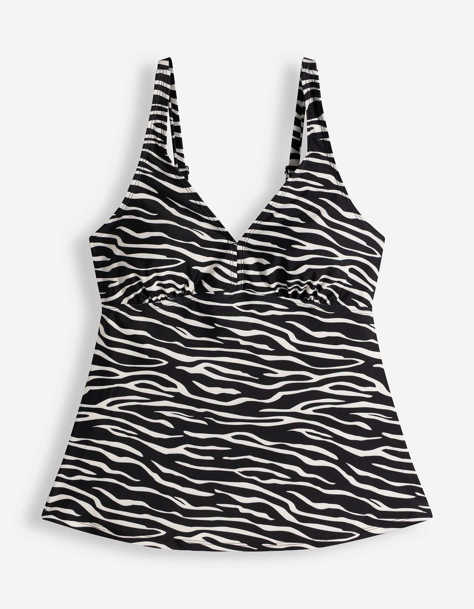Tankini - motif z&egrave;bre - noir
