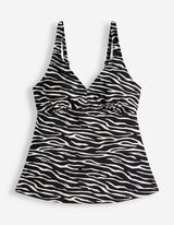 Tankini - motif z&egrave;bre - noir
