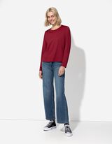 Langarmshirt - Slim Fit - dunkelrot