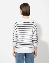 Strickpullover - Viskose-Mix - wei&szlig;