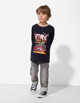 Bluză de corp cu mânecă lungă - Bumbac - Albastru inchis