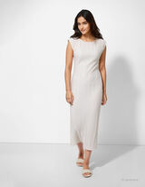 Kleid - Plisseefalten - wei&szlig;
