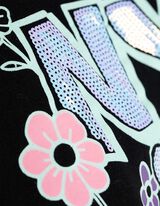 Sweatshirt - Paillettenbesatz - schwarz