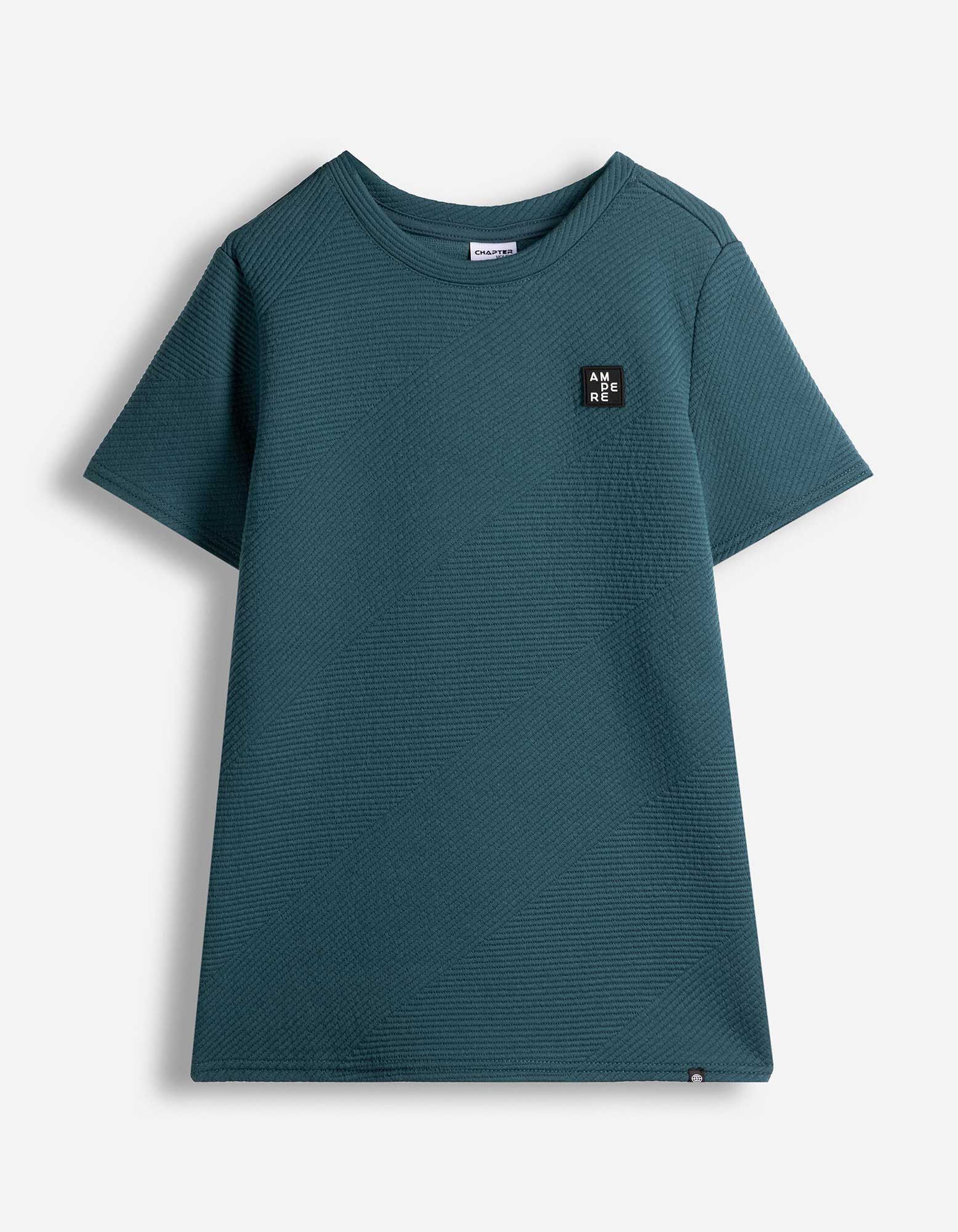 T-Shirt - Gerippt - Dunkelgr&uuml;n