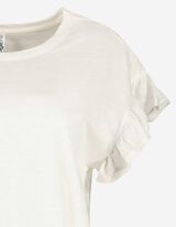 T-shirt - Manches &agrave; volants - blanc