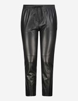 Pantaloni jogging - Efect de piele - Negru