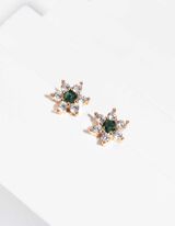 kolczyki - ozdobne kamyki - zloty