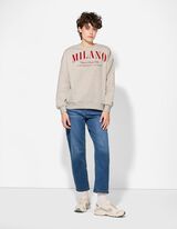 Sweatshirt - Frontprint - hellgrau