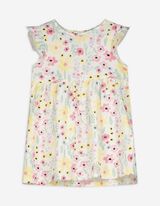 Kleid in A-Linie - Allover-Muster - weiß