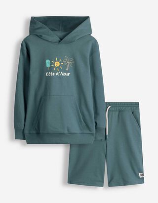 Set aus Sweatshirt und Shorts - Sweat - blau