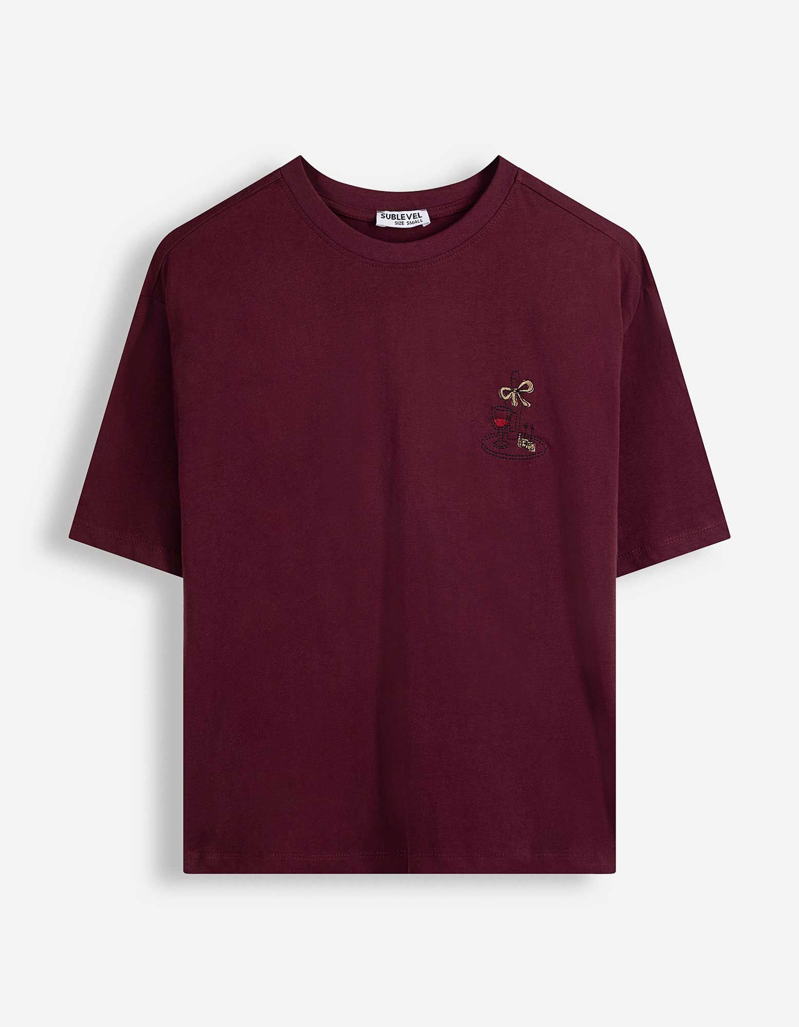 T-Shirt - R&uuml;ckenprint - Dunkelrot