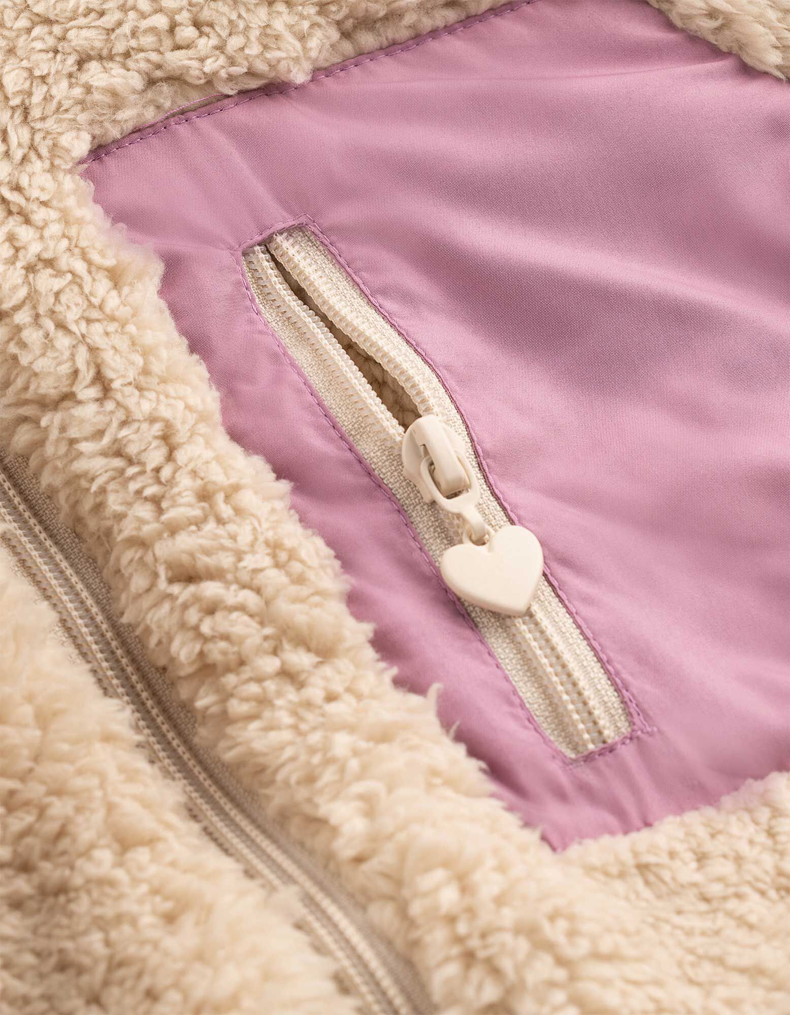 Fleecejacke - einfarbig - Beige