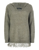 Damen Strickpullover mit Fransen am Saum