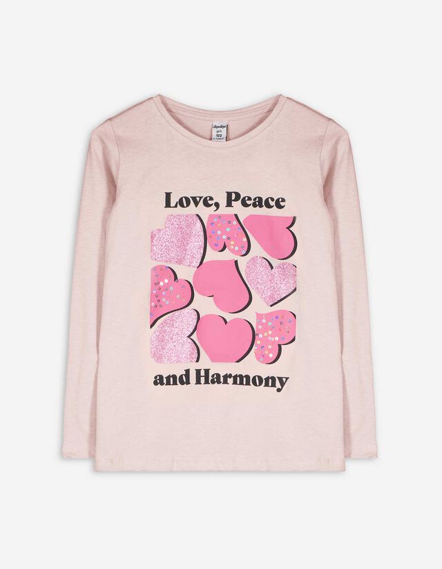 Maglia a manica lunga - Inserto di paillettes - rosa