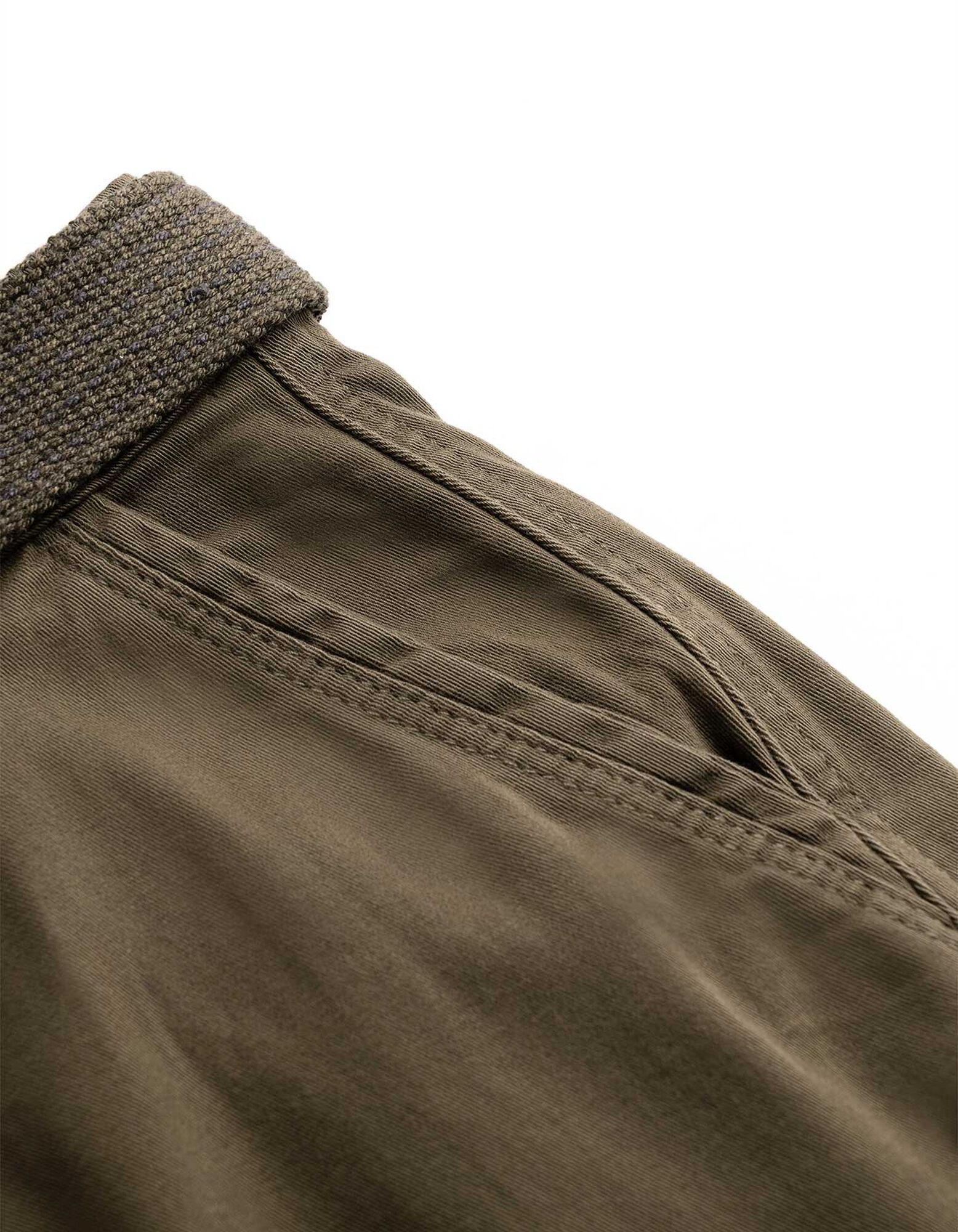 Pantalon cargo - Ceinture - vert fonc&eacute;