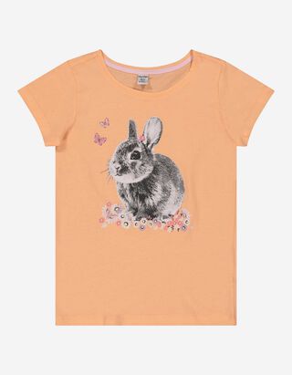 T-shirt - Glitterprint - oranje