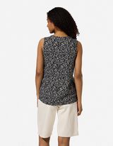 Blusentop - Allover-Print - Schwarz