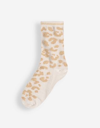 Socken - Leopardenmuster - Beige