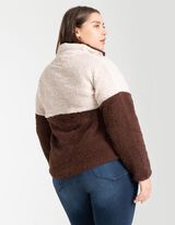 Dukserica sa kapuljačom - Pli&scaron;ano krzno - tamno-braon