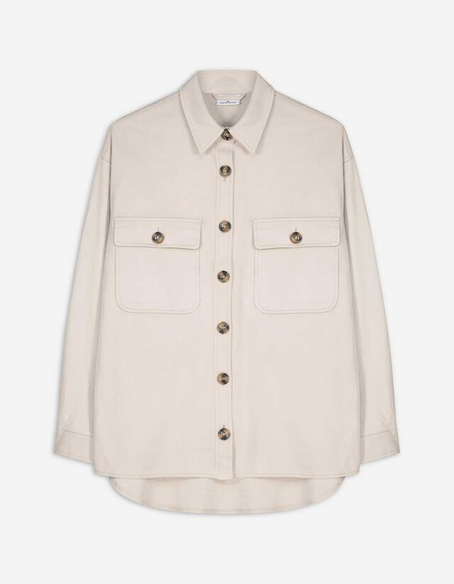Hemd - einfarbig - beige