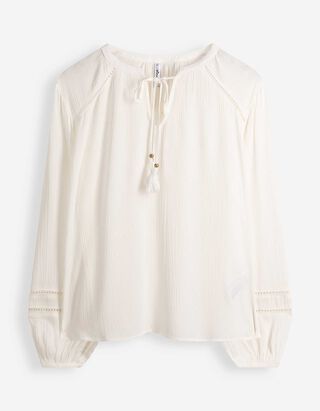 Bluse - einfarbig - Off-White