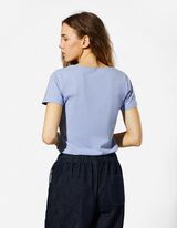 T-shirt - Met stretch - lichtblauw