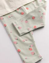 Set aus Langarmshirt und Leggings - Stickereien - wei&szlig;