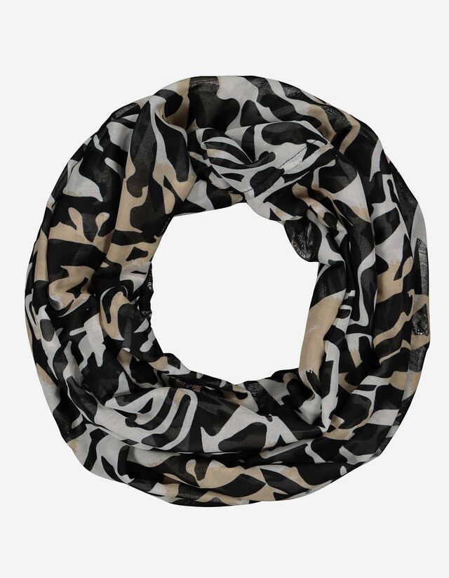 Sciarpa ad anello - Motivo animalier - bianco