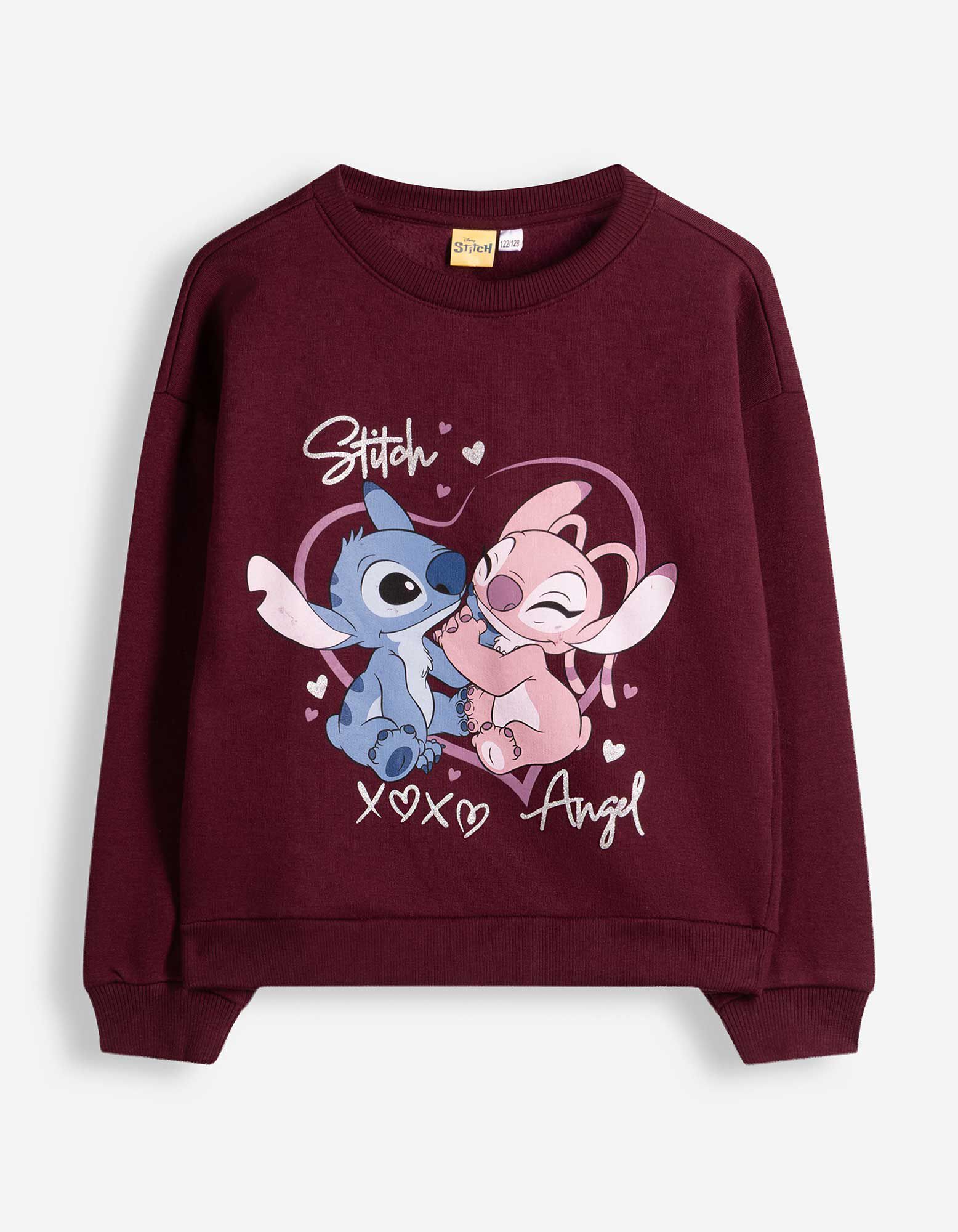 Sweatshirt - Lilo & Stitch - Dunkelrot