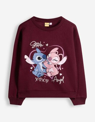 Sweatshirt - Lilo & Stitch - Dunkelrot
