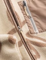Fleecejacke - Florales Muster - Off-White