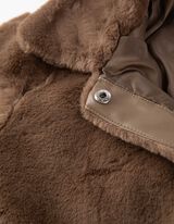 Dukserica sa kapuljačom - Veštačko krzno - svetlobraon